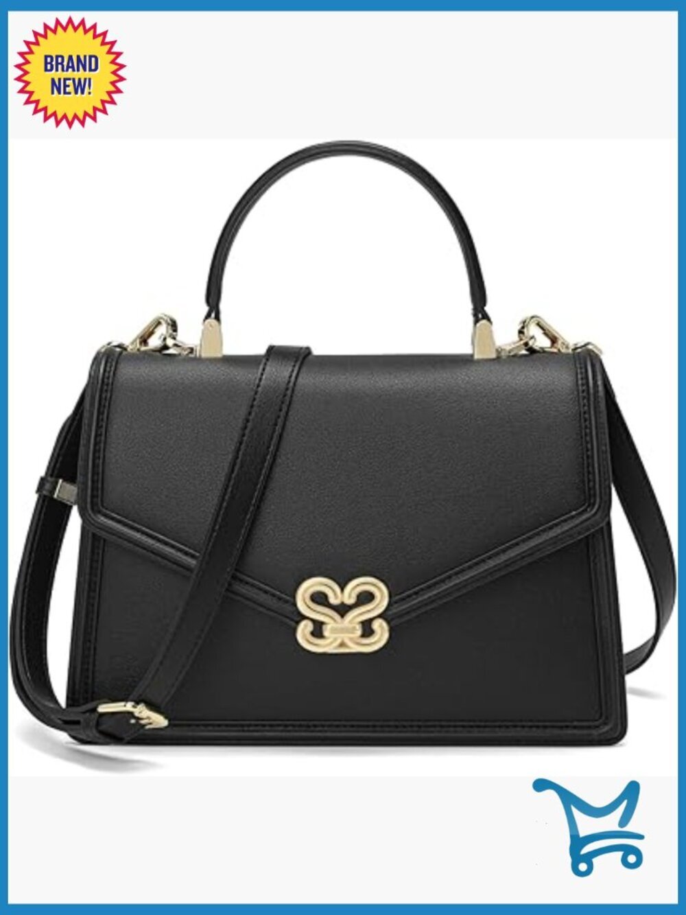 Medium Vegan Leather Satchel Tote with Top Handle and Shoulder Strap